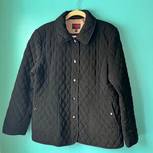 Gallery Quilted Jacket Size XL Womens Black Coat